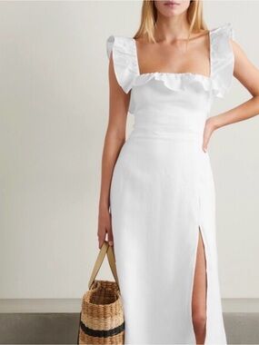 Reformation Amethyst Linen Dress.